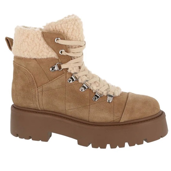 🌸STEVE MADDEN 🌸 Reyen Platform Boot In Oatmeal Suede Size: 10 - Picture 1 of 10
